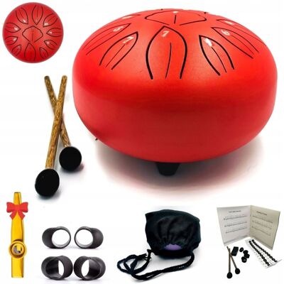 Inny producent Bęben językowy 11 tonów 6' czerwony stalowy bębenek Steel Tongue Drum kazoo Inny producent Bęben językowy 11 tonów 6' czerwony stalowy bębenek Steel Tongue Drum kazoo