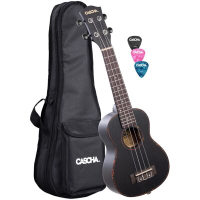 Cascha Hh 2262 Premium Mahogany Ukulele Sopranowe Blk Set Cascha Hh 2262 Premium Mahogany Ukulele Sopranowe Blk Set