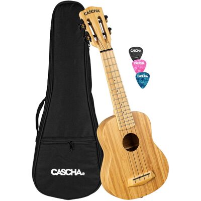 Cascha Hh 2312 Bamboo Natural Ukulele Sopranowe Set Cascha Hh 2312 Bamboo Natural Ukulele Sopranowe Set