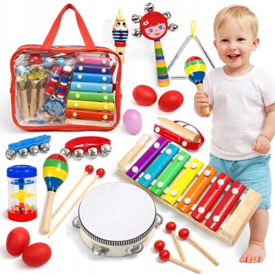 Inny producent Drewniane Instrumenty Muzyczne dla Dzieci 3+ Zestaw 18 el. Cymbałki Torba Inny producent Drewniane Instrumenty Muzyczne dla Dzieci 3+ Zestaw 18 el. Cymbałki Torba
