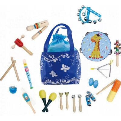 Zakręcony Koszyk DUZY ZESTAW MUZYCZNY DLA DZIECI INSTRUMENTY DREWNIANE TAMTURYN BĘBENEK FLET Zakręcony Koszyk DUZY ZESTAW MUZYCZNY DLA DZIECI INSTRUMENTY DREWNIANE TAMTURYN BĘBENEK FLET