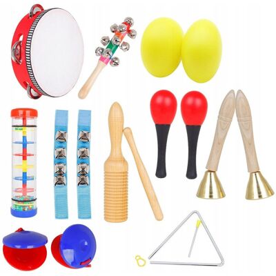 Pan i Pani Gadżet Dziecięce Drewniane Instrumenty Perkusyjne Kastaniety Trójkąt Dzwonek Pan i Pani Gadżet Dziecięce Drewniane Instrumenty Perkusyjne Kastaniety Trójkąt Dzwonek