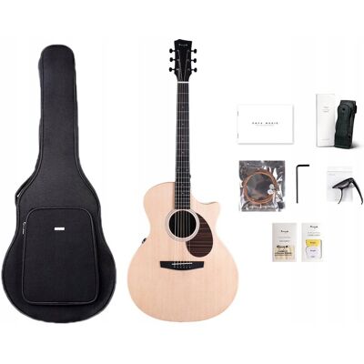 HUIZHOU ENYA MUSICAL INSTRUMENT CO., LTD. ENYA EGA-X1 PRO MAX Natural gitara akustyczna HPL z litym topem zestaw HUIZHOU ENYA MUSICAL INSTRUMENT CO., LTD. ENYA EGA-X1 PRO MAX Natural gitara akustyczna HPL z litym topem zestaw
