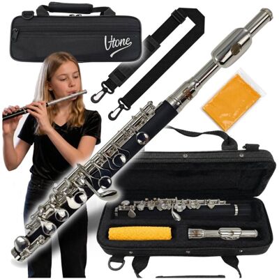 V-Tone Flet poprzeczny piccolo pikolo 32 cm czarno-srebrny do nauki gry futerał transportowy V-Tone Flet poprzeczny piccolo pikolo 32 cm czarno-srebrny do nauki gry futerał transportowy