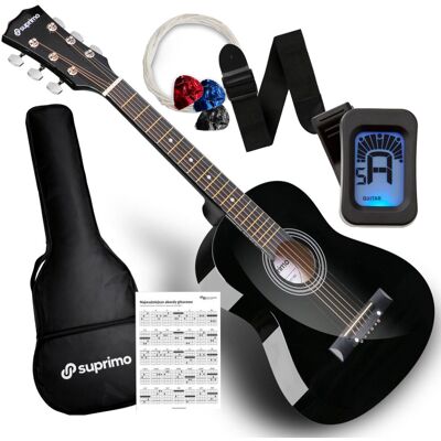 brak danych Gitara akustyczna 1/4 czarna zestaw kostki pasek struny pokrowiec akordy tuner brak danych Gitara akustyczna 1/4 czarna zestaw kostki pasek struny pokrowiec akordy tuner