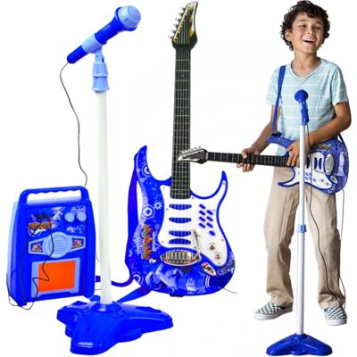 Iso Trade Gitara dla Dzieci Elektryczna Rockowa Mikrofon Wzmacniacz Gra Świeci Zestaw KRUZZEL Iso Trade Gitara dla Dzieci Elektryczna Rockowa Mikrofon Wzmacniacz Gra Świeci Zestaw KRUZZEL