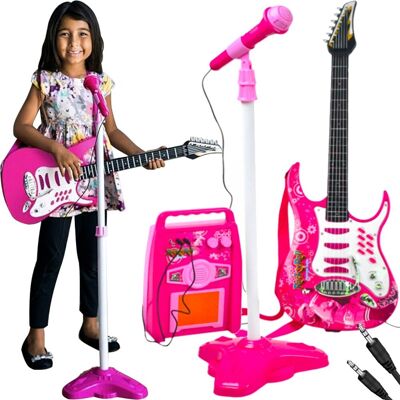 Iso Trade Gitara Dla Dzieci Elektryczna Rockowa Mikrofon Wzmacniacz Gra Świeci Zestaw Kruzzel Iso Trade Gitara Dla Dzieci Elektryczna Rockowa Mikrofon Wzmacniacz Gra Świeci Zestaw Kruzzel