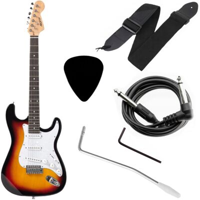 Inny producent Gitara elektryczna Preston ST-10VS 4/4 SUNBURST Tremolo Kabel Pasek ZESTAW Inny producent Gitara elektryczna Preston ST-10VS 4/4 SUNBURST Tremolo Kabel Pasek ZESTAW