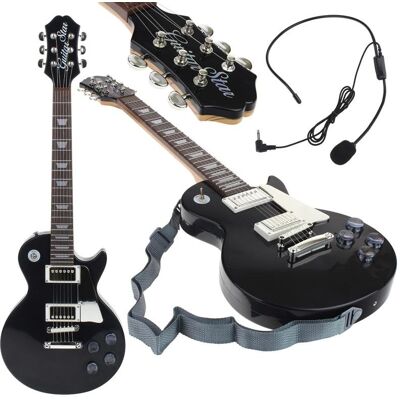 Nobo Kids Gitara Elektryczna Rockowa z Mikrofonem Karaoke dla Dzieci Melodie Podkłady - Czarna Nobo Kids Gitara Elektryczna Rockowa z Mikrofonem Karaoke dla Dzieci Melodie Podkłady - Czarna