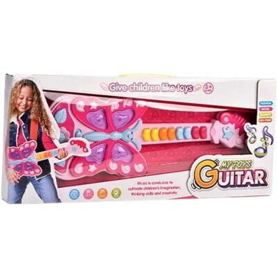 Import ProNice Gitara Interaktywna Dla Dzieci Instrument Muzyczny Efekty Dźwiękowe Światło Import ProNice Gitara Interaktywna Dla Dzieci Instrument Muzyczny Efekty Dźwiękowe Światło