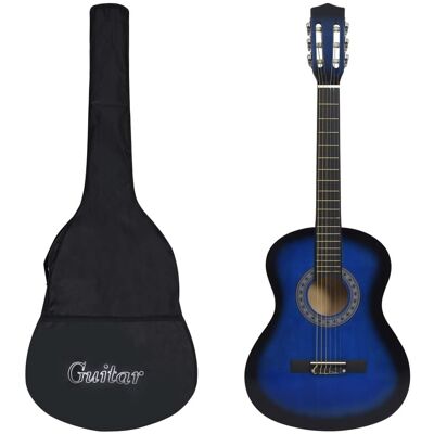 VidaXL Gitara klasyczna dla początkujących z torbą, niebieska 3/4, 36' VidaXL Gitara klasyczna dla początkujących z torbą, niebieska 3/4, 36'
