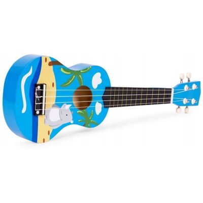 Ecotoys Gitara Ukulele dla dzieci drewniana 4 struny nylonowe kostka do gry Ecotoys Gitara Ukulele dla dzieci drewniana 4 struny nylonowe kostka do gry