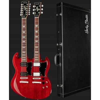 Harley Benton DC-Custom 612 Cherry Gitara Elektryczna Double-Neck z Etui Harley Benton DC-Custom 612 Cherry Gitara Elektryczna Double-Neck z Etui