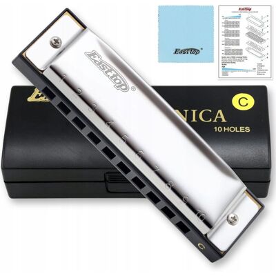 Kazoo Polska Harmonijka ustna diatoniczna bluesowa 10-kanałowa C EastTop T10-3 organka Kazoo Polska Harmonijka ustna diatoniczna bluesowa 10-kanałowa C EastTop T10-3 organka