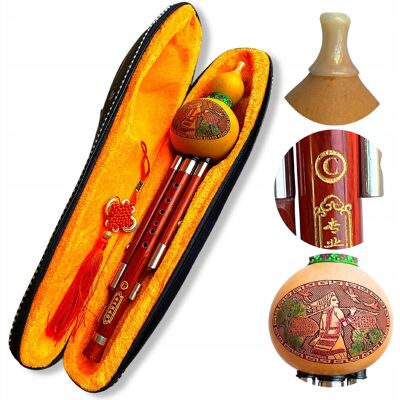 Kazoo Polska HULUSI drewniany chiński flet etniczny tradycyjny instrument tonacja C etui Kazoo Polska HULUSI drewniany chiński flet etniczny tradycyjny instrument tonacja C etui
