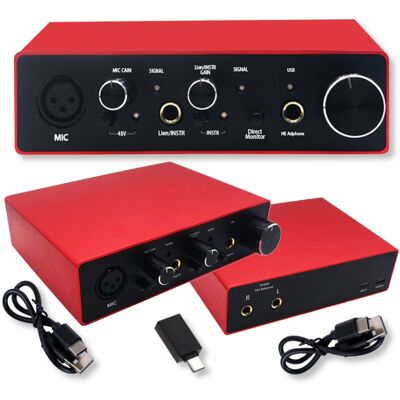 ARTHON Interfejs audio USB x2 Karta Muzyczna 16BIT 48V 23DB 2VRms gitary dźwiękowy ARTHON Interfejs audio USB x2 Karta Muzyczna 16BIT 48V 23DB 2VRms gitary dźwiękowy