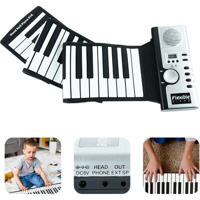 KB Keyboard elastyczny 61 klawiszy MIDI zwijana klawiatura KB Keyboard elastyczny 61 klawiszy MIDI zwijana klawiatura