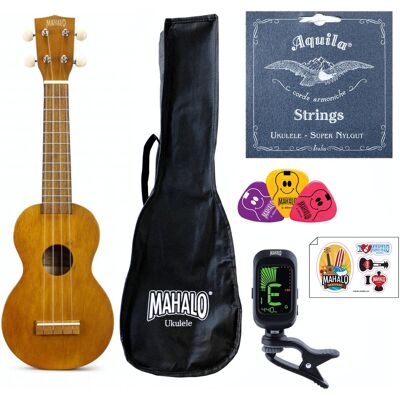 Mahalo MK1TBRK Kahiko Series - Ukulele sopranowe z zestawem akcesoriów Mahalo MK1TBRK Kahiko Series - Ukulele sopranowe z zestawem akcesoriów