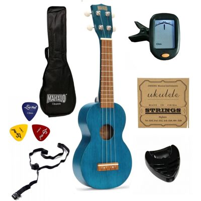 Mahalo MK1TBU Kahiko Series - Ukulele sopranowe z pokrowcem Mahalo MK1TBU Kahiko Series - Ukulele sopranowe z pokrowcem
