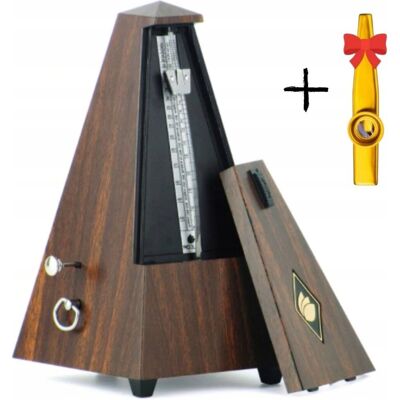 Kazoo Polska Metronom FLEOR mechaniczny z dzwonkiem nakręcany brązowy PREMIUM precyzyjny Kazoo Polska Metronom FLEOR mechaniczny z dzwonkiem nakręcany brązowy PREMIUM precyzyjny