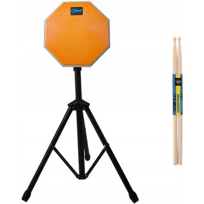 Kazoo Polska Pad perkusyjny ze statywem stojakiem orange 20 cm pałeczki pałki perkusyjne Kazoo Polska Pad perkusyjny ze statywem stojakiem orange 20 cm pałeczki pałki perkusyjne