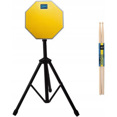Kazoo Polska Pad perkusyjny ze statywem stojakiem żółty 20 cm pałeczki pałki perkusyjne Kazoo Polska Pad perkusyjny ze statywem stojakiem żółty 20 cm pałeczki pałki perkusyjne