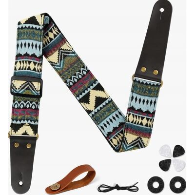 Inny producent Pasek Do Gitary 5 Cm Haftowany Wielobarwny Wzorzysty Vintage Uniwersalny Inny producent Pasek Do Gitary 5 Cm Haftowany Wielobarwny Wzorzysty Vintage Uniwersalny