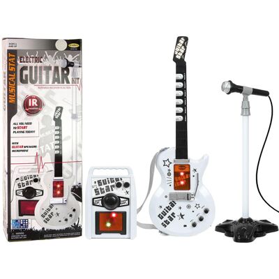 HH Poland ROCKOWA GITARA ELEKTRYCZNA DLA DZIECI Z MIKROFONEM WZMACNIACZEM I ŚWIATŁEM HH Poland ROCKOWA GITARA ELEKTRYCZNA DLA DZIECI Z MIKROFONEM WZMACNIACZEM I ŚWIATŁEM