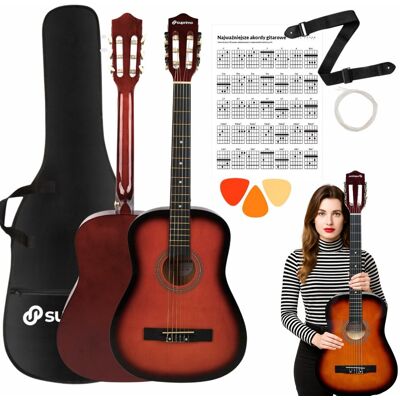 brak danych SUPRIMO CGS2 SB gitara klasyczna 4/4 sunburst kostki pasek zapasowe struny pokrowiec akordy zestaw brak danych SUPRIMO CGS2 SB gitara klasyczna 4/4 sunburst kostki pasek zapasowe struny pokrowiec akordy zestaw