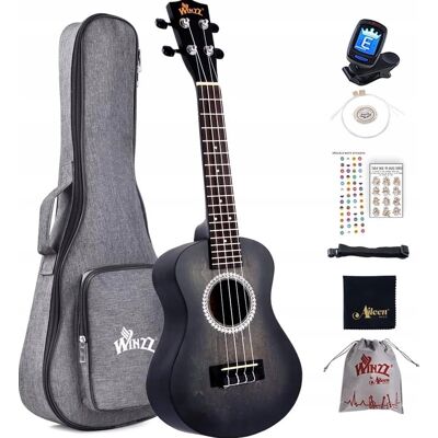 Inny producent UKULELE 23 CALE CZARNE KONCERTOWE ZESTAW STARTOWY INSTRUMENT DLA KAŻDEGO Inny producent UKULELE 23 CALE CZARNE KONCERTOWE ZESTAW STARTOWY INSTRUMENT DLA KAŻDEGO