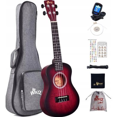 Inny producent UKULELE 23 CALE CZERWONE KONCERTOWE ZESTAW STARTOWY DLA POCZĄTKUJĄCYCH Inny producent UKULELE 23 CALE CZERWONE KONCERTOWE ZESTAW STARTOWY DLA POCZĄTKUJĄCYCH