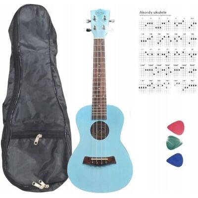 Inny producent UKULELE DLA DZIECI KONCERTOWE AKUSTYCZNE 23' ZESTAW POKROWIEC KOSTKI AKORDY / UK23 BL Inny producent UKULELE DLA DZIECI KONCERTOWE AKUSTYCZNE 23' ZESTAW POKROWIEC KOSTKI AKORDY / UK23 BL