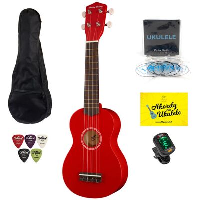 Ukulele Harley Benton Red + zestaw akcesoriów Ukulele Harley Benton Red + zestaw akcesoriów