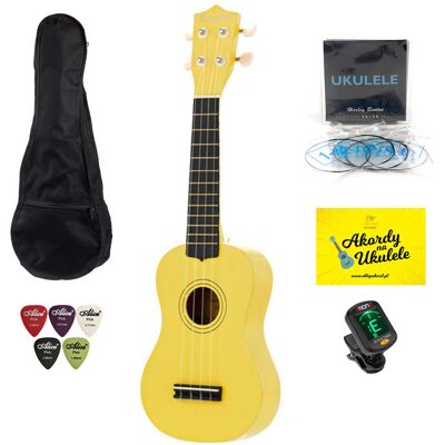 Ukulele Harley Benton Yellow + zestaw akcesoriów Ukulele Harley Benton Yellow + zestaw akcesoriów
