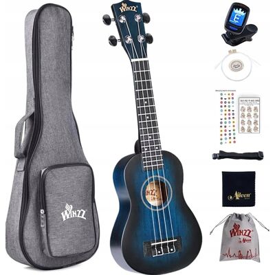 Inny producent UKULELE KONCERTOWE 53 CM NIEBIESKIE ZESTAW STRUNY TORBA STROIK PASEK Inny producent UKULELE KONCERTOWE 53 CM NIEBIESKIE ZESTAW STRUNY TORBA STROIK PASEK