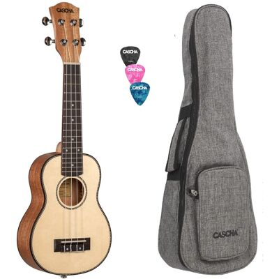 Ukulele Sopran HH2148 lity świerk zestaw/CASCHA Ukulele Sopran HH2148 lity świerk zestaw/CASCHA