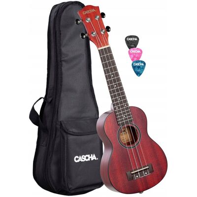 Ukulele Sopranowe Cascha HH2263 Mahoń Czerwone + Pokrowiec ZESTAW Ukulele Sopranowe Cascha HH2263 Mahoń Czerwone + Pokrowiec ZESTAW