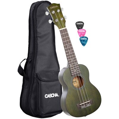 Ukulele Sopranowe Cascha Hh2265 Mahoń Zielone + Pokrowiec Zestaw Ukulele Sopranowe Cascha Hh2265 Mahoń Zielone + Pokrowiec Zestaw
