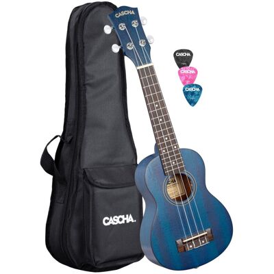 Ukulele Sopranowe Cascha HH2266 Mahoń Niebieskie + Pokrowiec ZESTAW Ukulele Sopranowe Cascha HH2266 Mahoń Niebieskie + Pokrowiec ZESTAW