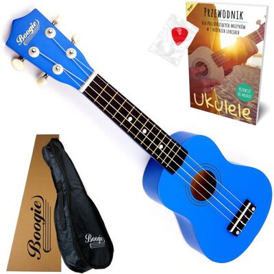 Boogie UKULELE SOPRANOWE DREWNIANE DO NAUKI + SAMOUCZEK POKROWIEC KOSTKA STRUNA Boogie UKULELE SOPRANOWE DREWNIANE DO NAUKI + SAMOUCZEK POKROWIEC KOSTKA STRUNA