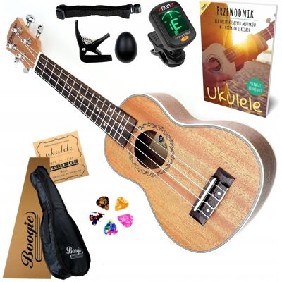 UKULELE SOPRANOWE DREWNIANE UKULELE ZESTAW AKCESORIA BOOGIE L40S 21 PREMIUM UKULELE SOPRANOWE DREWNIANE UKULELE ZESTAW AKCESORIA BOOGIE L40S 21 PREMIUM