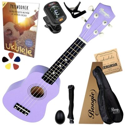 Boogie UKULELE SOPRANOWE DREWNIANE Z ZESTAWEM AKCESORIÓW - IDEALNE DO NAUKI GRY Boogie UKULELE SOPRANOWE DREWNIANE Z ZESTAWEM AKCESORIÓW - IDEALNE DO NAUKI GRY