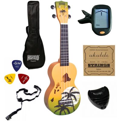 Ukulele sopranowe Hawaii Green Burst MAHALO MD1HAGNB Designer Ukulele sopranowe Hawaii Green Burst MAHALO MD1HAGNB Designer