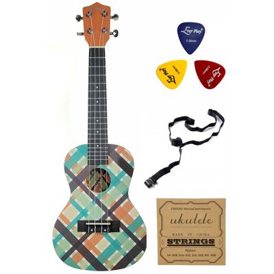 Ukulele Sopranowe Kolorowe Jeremi S3-KP + Akcesoria Ukulele Sopranowe Kolorowe Jeremi S3-KP + Akcesoria