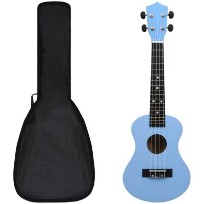 VidaXL Ukulele sopranowe z pokrowcem, dla dzieci, błękitne, 23' VidaXL Ukulele sopranowe z pokrowcem, dla dzieci, błękitne, 23'