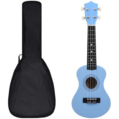 VidaXL Ukulele sopranowe z pokrowcem, dla dzieci, niebieskie, 21' VidaXL Ukulele sopranowe z pokrowcem, dla dzieci, niebieskie, 21'