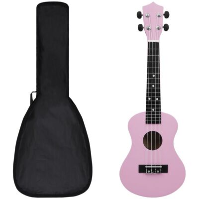 VidaXL Ukulele sopranowe z pokrowcem, dla dzieci, różowe, 23' VidaXL Ukulele sopranowe z pokrowcem, dla dzieci, różowe, 23'
