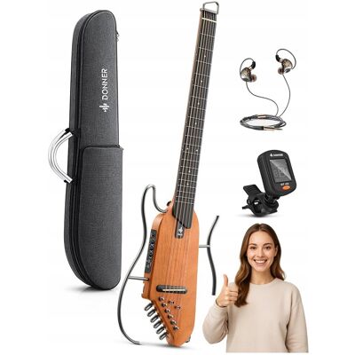 Inny producent Ultralekka gitara elektroakustyczna do podróży Donner HUSH-I + akcesoria Inny producent Ultralekka gitara elektroakustyczna do podróży Donner HUSH-I + akcesoria