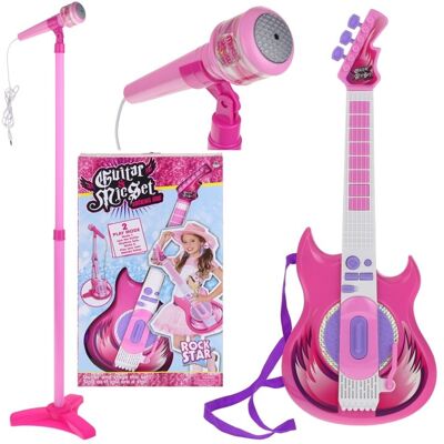 Urwiskowo, gitara elektryczna dla dzieci z mikrofonem i statywem Urwiskowo, gitara elektryczna dla dzieci z mikrofonem i statywem