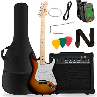 V-TONE EGA 39 SB gitara elektryczna 4/4 stratocaster 39' SSS zestaw V-TONE EGA 39 SB gitara elektryczna 4/4 stratocaster 39' SSS zestaw